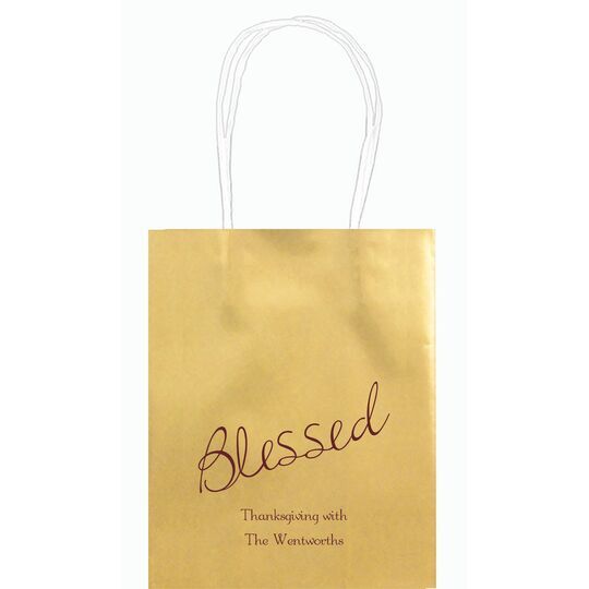 Expressive Script Blessed Mini Twisted Handled Bags
